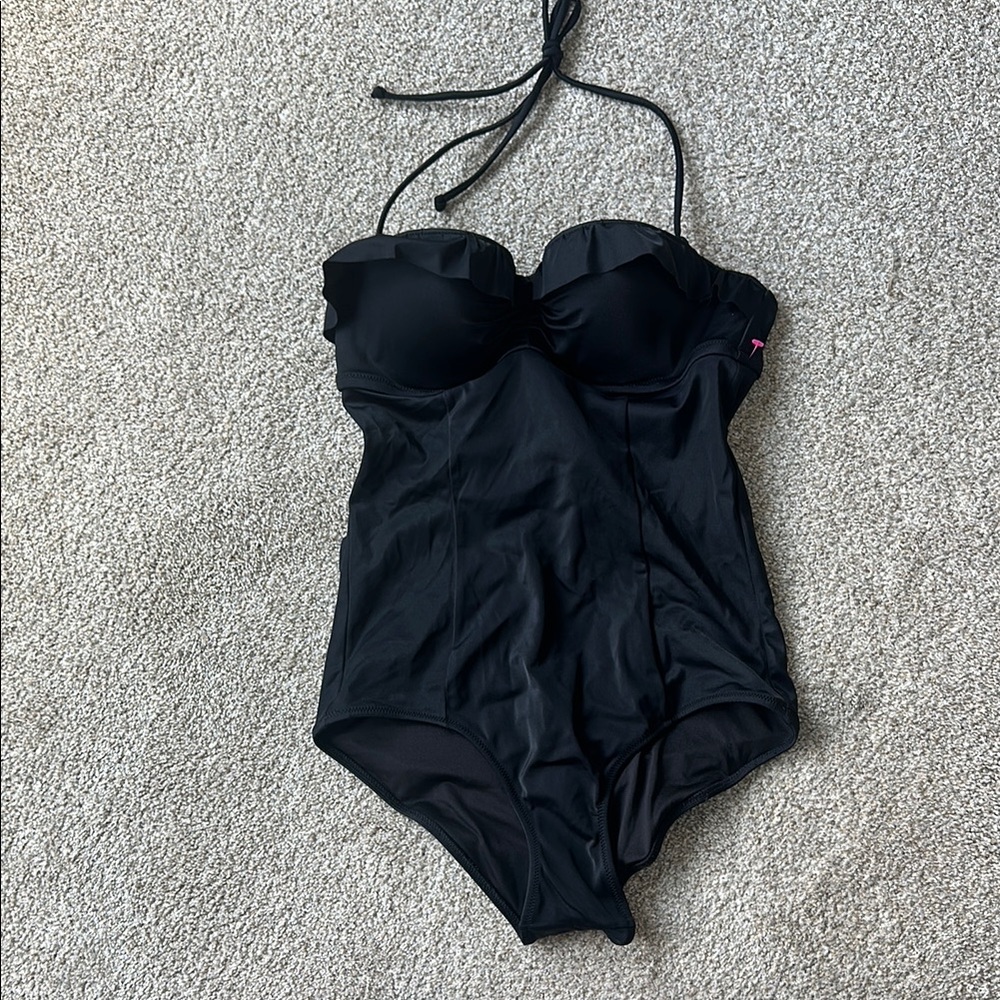 Elegant Black Women's One-Piece Swimsuit